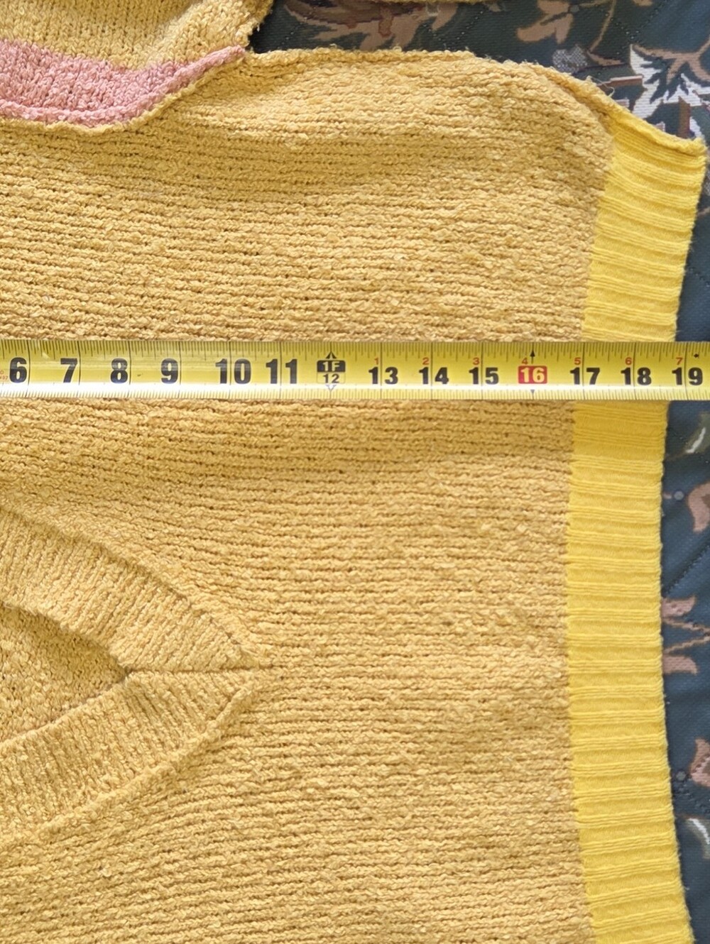 Urban Outfitters small oversized Mustard Yellow V-Neck Striped Sleeve Sweater - Picture 7 of 9